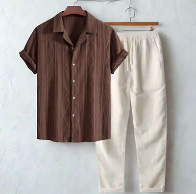 Vellaro - Chemise cubaine à manche courtes et pantalon en lin