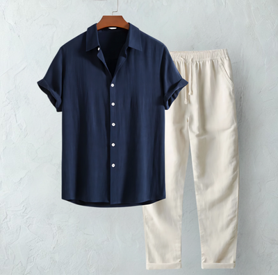 Vellaro - Chemise cubaine à manche courtes et pantalon en lin