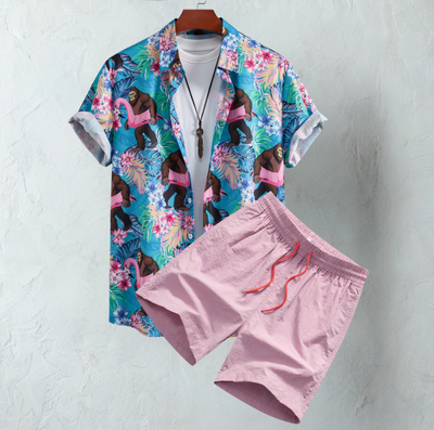 Palméo – Ensemble Chemise & Short Homme Été