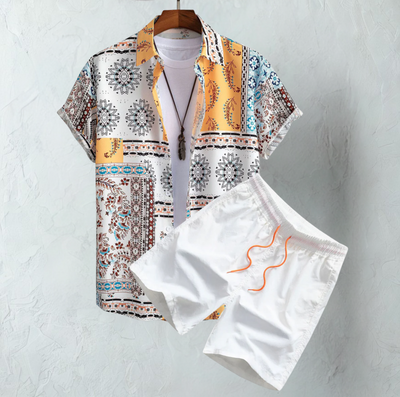 Palméo – Ensemble Chemise & Short Homme Été