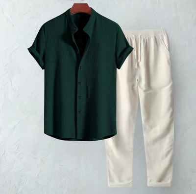 Vellaro - Chemise cubaine à manche courtes et pantalon en lin